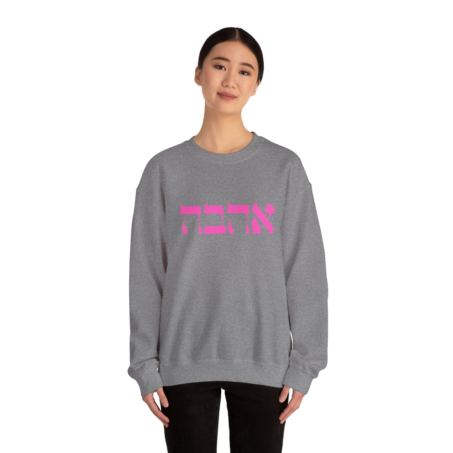 Ahava Hebrew Love Sweatshirt | Hebrew Tee | Israel Tshirt | Jewish Gift | Jewish Mom Gift Jewish Dad | Gift For Jewish Woman | Israeli Shirt