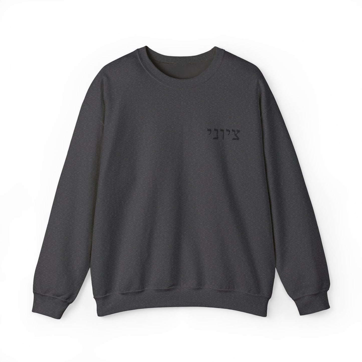 Zionist Embroidered Hebrew Sweater (masculine)