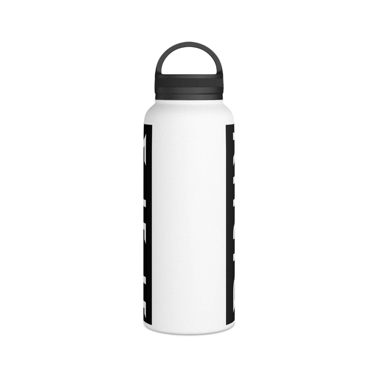 Stainless Steel 32oz Hebrew Female Zionist Double Wall water bottle with twist off handle-side view