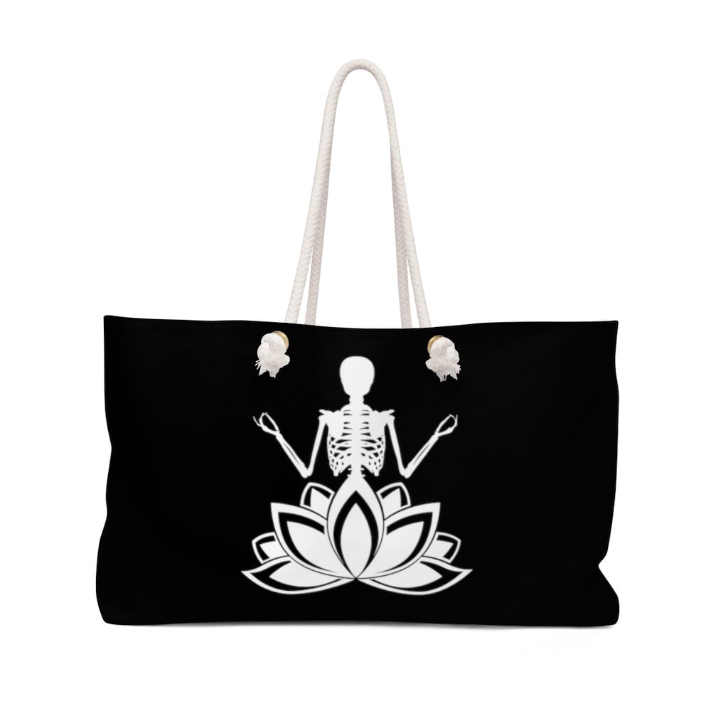 Yoga Skeleton Lotus Tote Bag