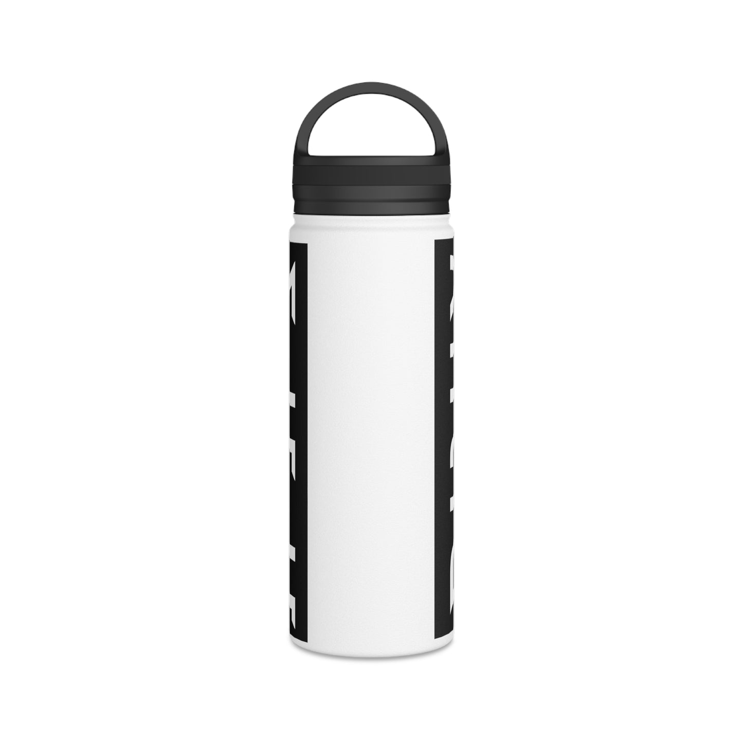 Stainless Steel Double Wall 18oz Hebrew Male Zionist Water Bottle With Twist off Lid - side view