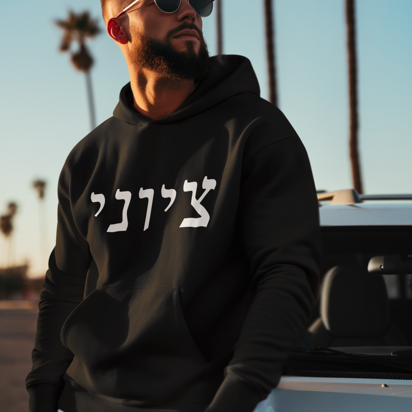 Zionist Hebrew 9M Hoodie (for him)