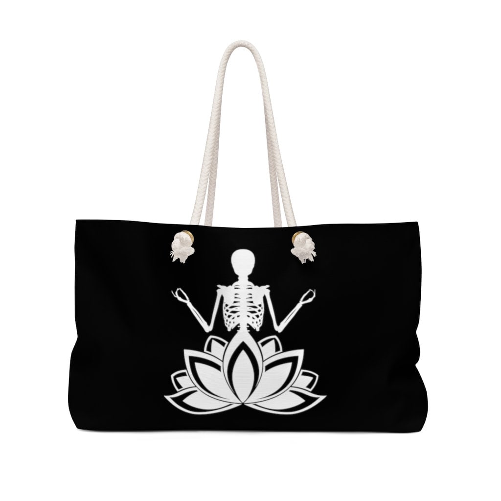Yoga Skeleton Tote Bag | Skeleton Bag | Spooky Season Bag | Gift For Halloween | Budda Bag | Halloween Eco Tote | Skeleton Lotus