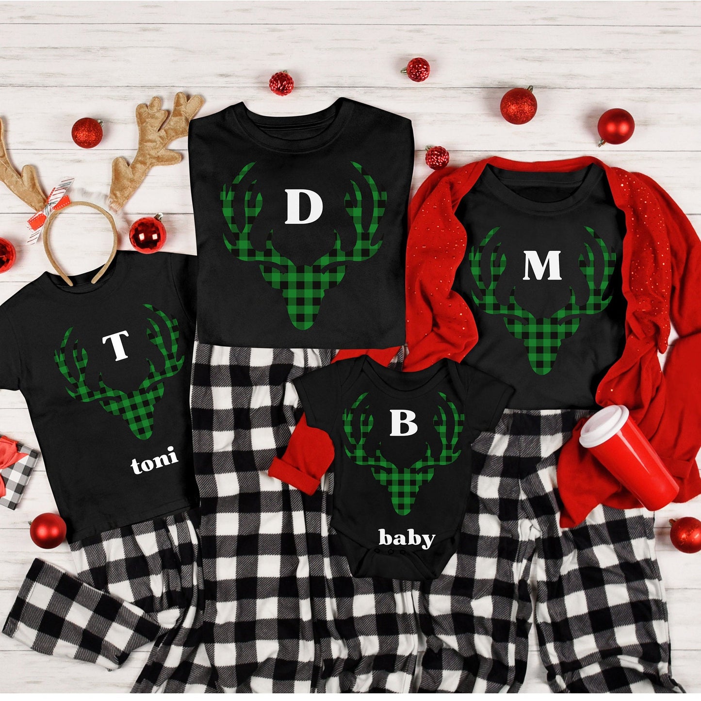 Christmas Family Matching T-Shirt | Reindeer Shirt | Custom Tee | Matching Christmas Morning Gift | Tis The Season | Matching Holiday Family