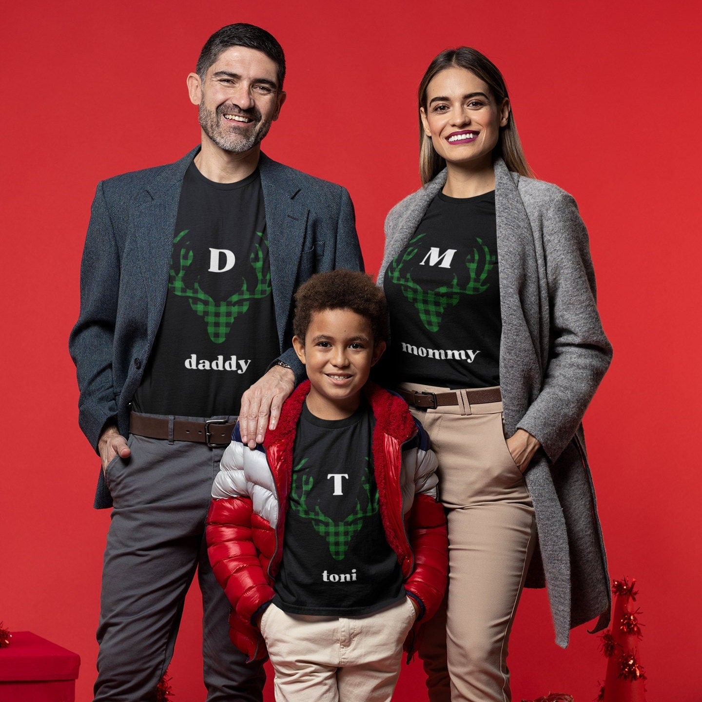 Christmas Family Matching T-Shirt | Reindeer Shirt | Custom Tee | Matching Christmas Morning Gift | Tis The Season | Matching Holiday Family