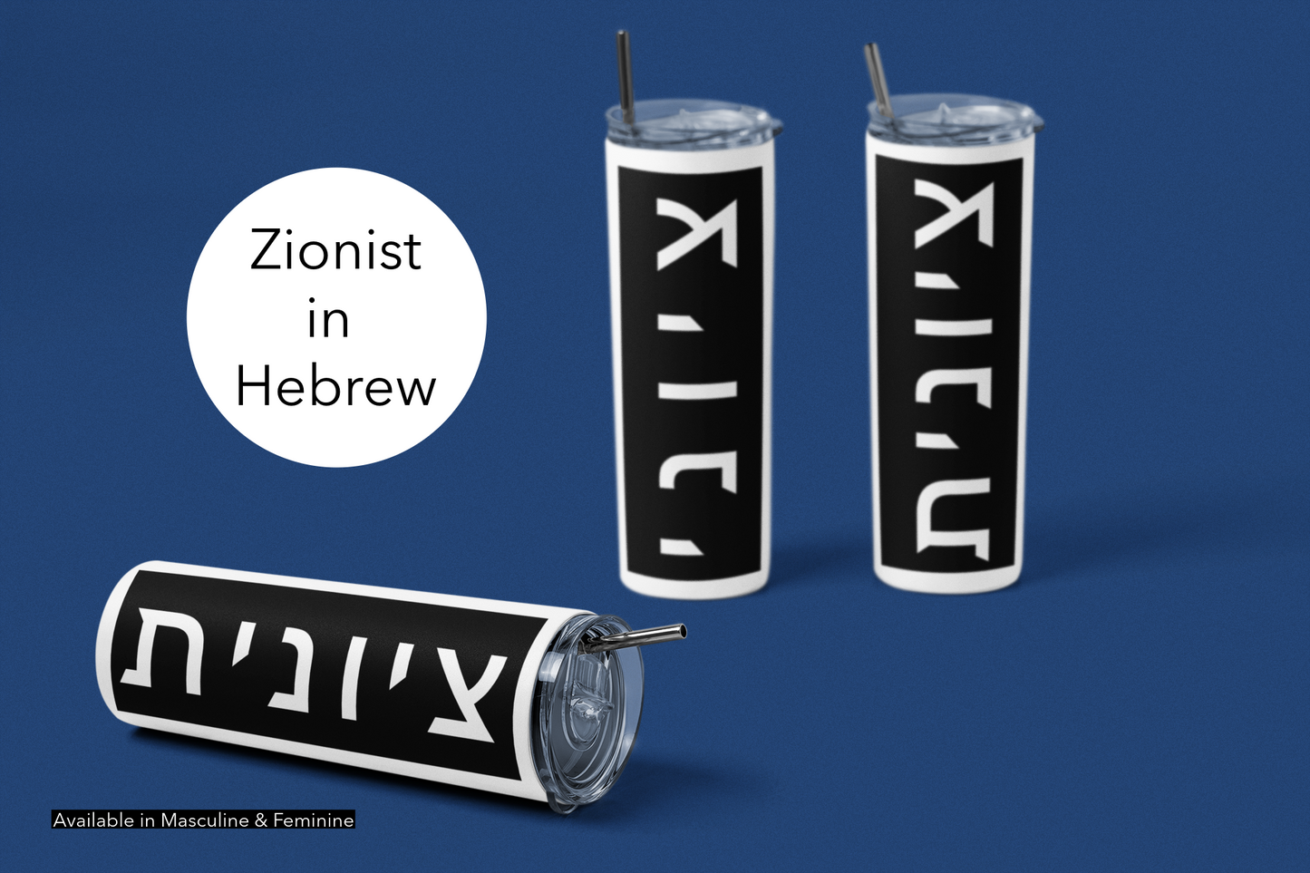 Zionist Hebrew Tumbler, 20oz