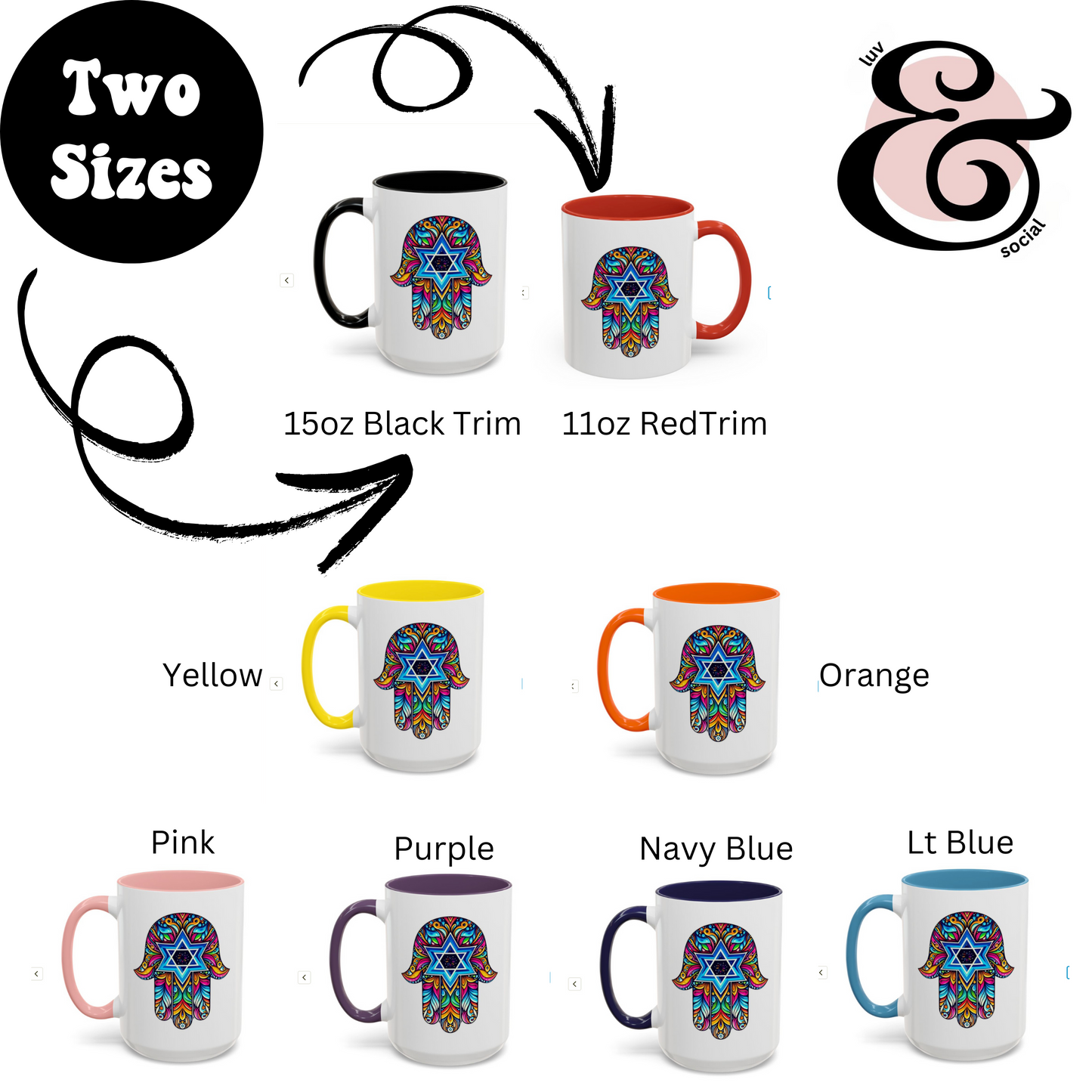 Hamsa Star of David Mug