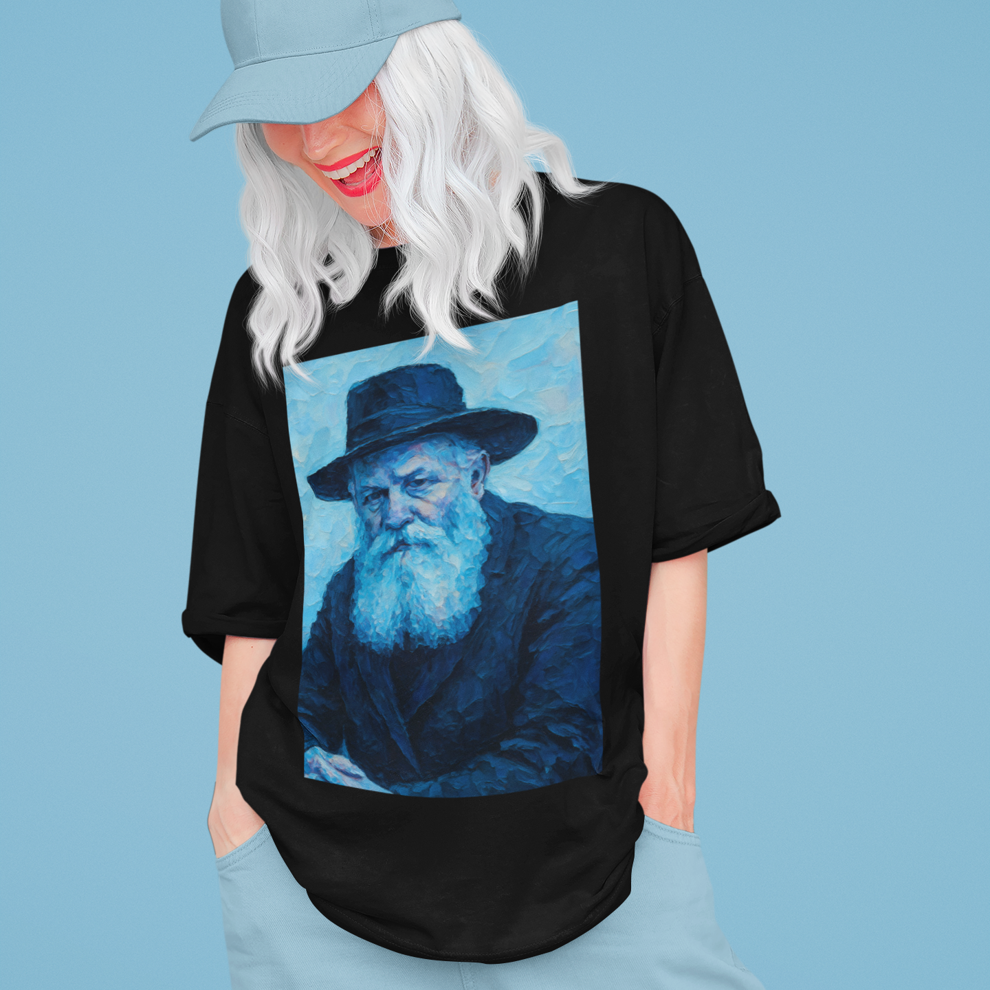 Rebbe Menachen Medel Schneerson T-Shirt on woman