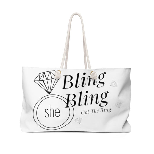 Bling Bling She Got The Ring Weekender Bag | Bachelorette Party Weekend | Bridal Party Gift | Honeymoon Bag | Bridal Bag