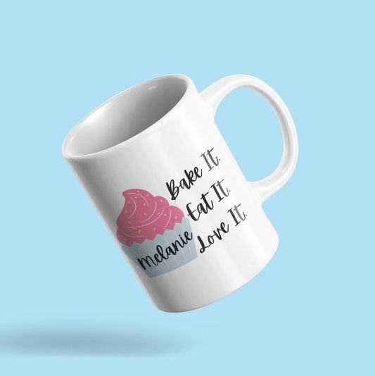 Custom Name Baking Mug | Personalized Mug | Cup Cake Mug | Gift for Baker | Mom Gift | Cupcake Mug | Baking Coffee Mug | personalized Gift