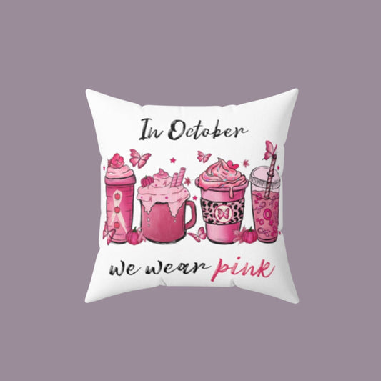 Breast Cancer Pillow | Cancer Coffee Pillow | Gift for Cancer Survivor | Fuck Cancer | Just Cure It | Coffee Pillow | Breast Cancer Survivor